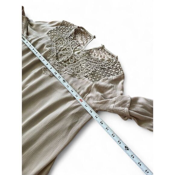 Madewell Bohemian Style Beige Mini Hippie Bell Sleeve Dress Sz M Excellent Cond. - Picture 4 of 10